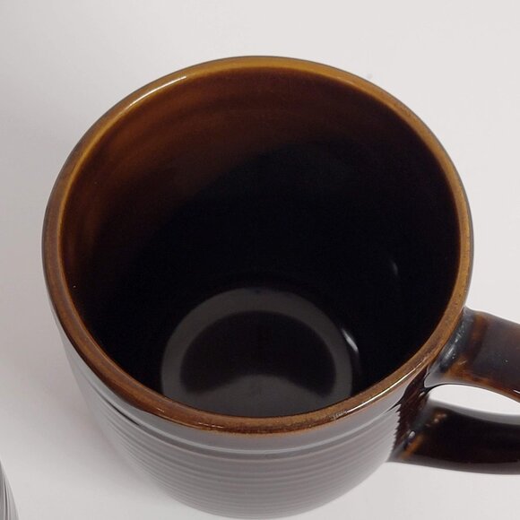 Oneida Infinity Chocolate Coffee Mug Tea Mug Set 2 Brown Glazed Beehive Pattern - Picture 7 of 8